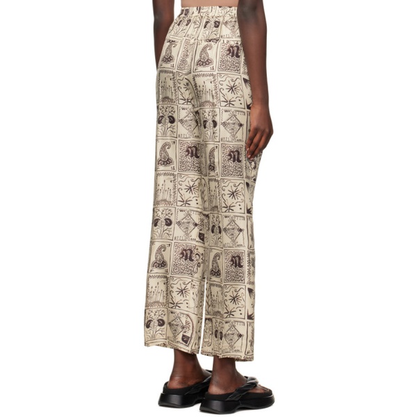  나누쉬카 Nanushka Beige Graphic Trousers 222845F087011
