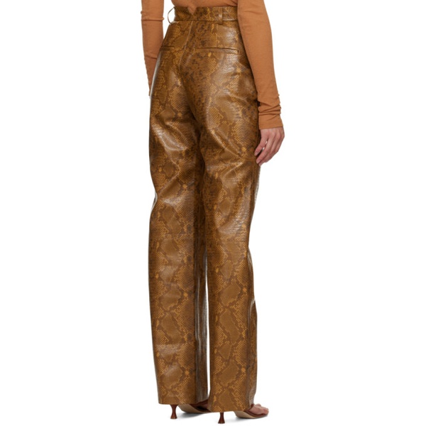  나누쉬카 Nanushka Brown Philine Faux-Leather Trousers 231845F087017