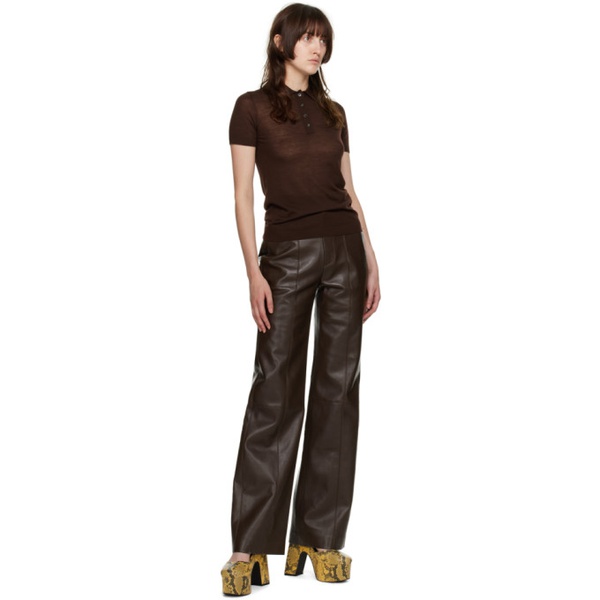  나누쉬카 Nanushka Brown Zelda Regenerated Leather Pants 222845F084000