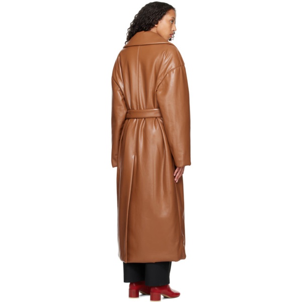  나누쉬카 Nanushka Tan Liano Vegan Leather Coat 231845F059005