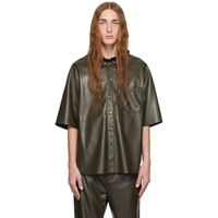 나누쉬카 Nanushka Gray Casmir Vegan Leather Shirt 232845M192018