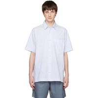 나누쉬카 Nanushka White & Blue Adam Shirt 231845M192028