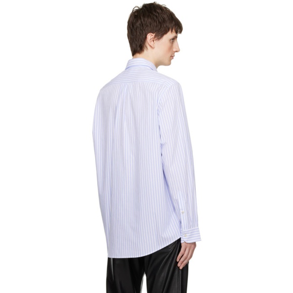  나누쉬카 Nanushka White & Blue Kaleb Shirt 231845M192029