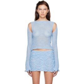 Nastyamasha SSENSE Exclusive Blue Crocheted Sweater 222573F096001