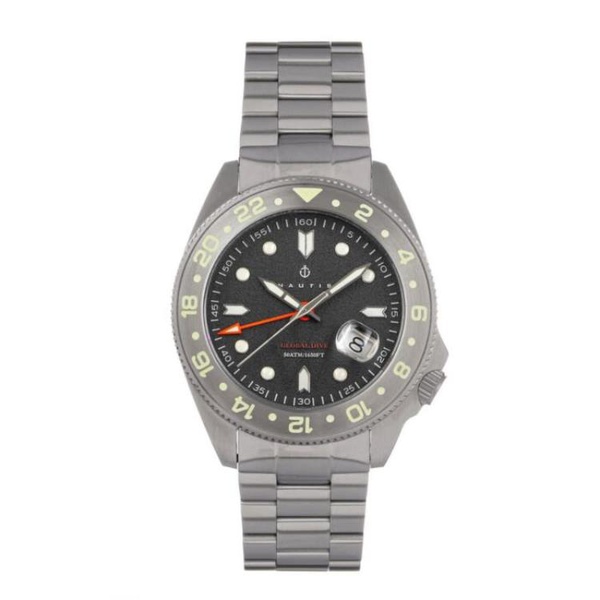  Nautis MEN'S Global Dive Stainless Steel Grey Dial Watch 18093G-B