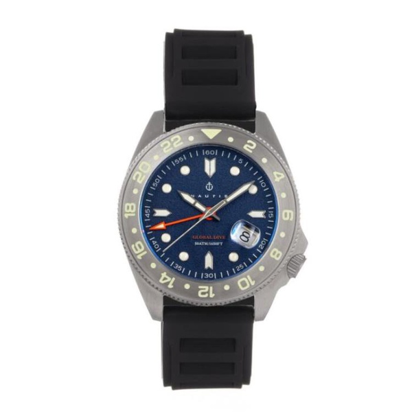  Nautis MEN'S Global Dive Rubber Blue Dial Watch 18093R-F