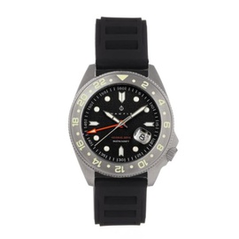 Nautis MEN'S Global Dive Rubber Black Dial Watch 18093R-C