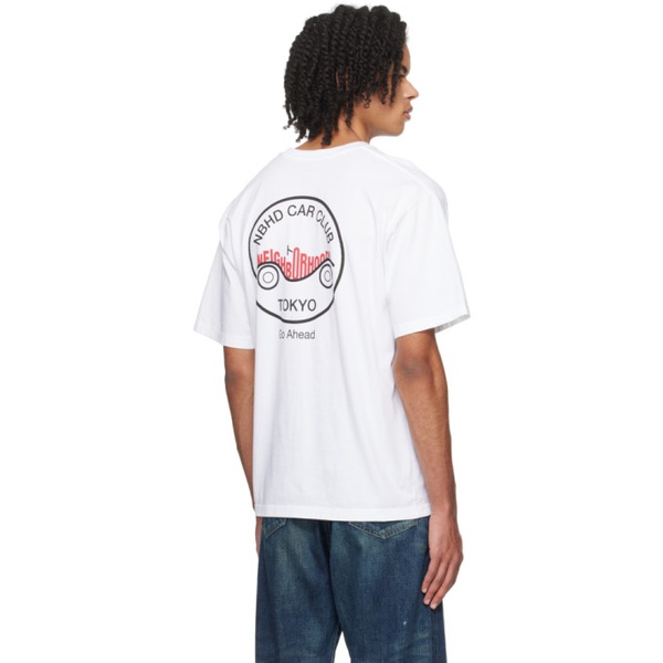  네이버후드상판 Neighborhood White Printed T-Shirt 232019M213027