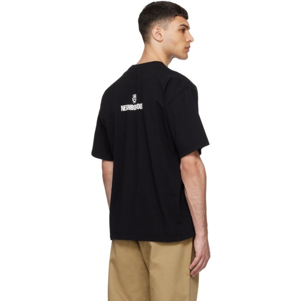  네이버후드상판 Neighborhood Black Printed T-Shirt 241019M213023