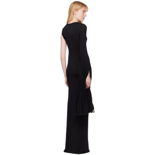  넨시 도자카 Nensi Dojaka Black Asymmetric Maxi Dress 241334F055002