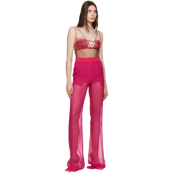  넨시 도자카 Nensi Dojaka Pink Sheer Trousers 231334F087000