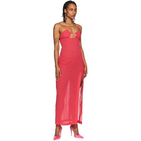  넨시 도자카 Nensi Dojaka Pink Asymmetric Maxi Dress 231334F055002