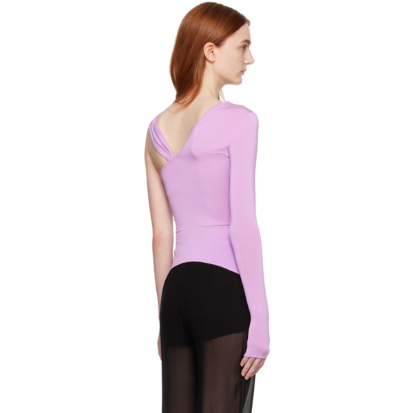  넨시 도자카 Nensi Dojaka Purple Asymmetric Blouse 231334F107004