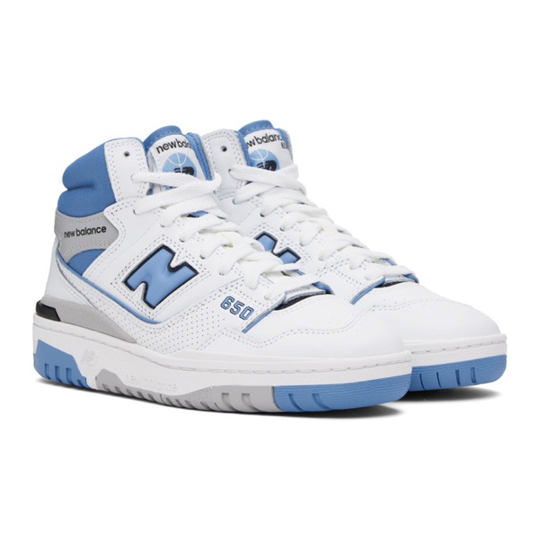 뉴발란스 뉴발란스 New Balance White & Blue 650 Sneakers 232402F127005