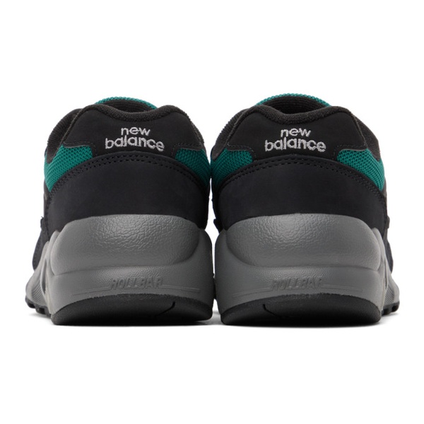 뉴발란스 뉴발란스 New Balance Black & Green 580 Sneakers 232402F128054