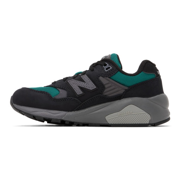뉴발란스 뉴발란스 New Balance Black & Green 580 Sneakers 232402F128054
