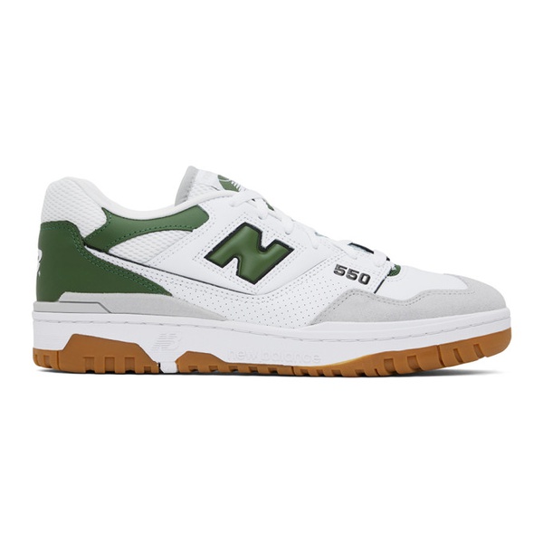 뉴발란스 뉴발란스 New Balance White & Green 550 Sneakers 242402M237024