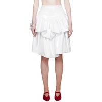 Nicklas Skovgaard White Skirt#64 Faux-Leather Midi Skirt 232126F092005
