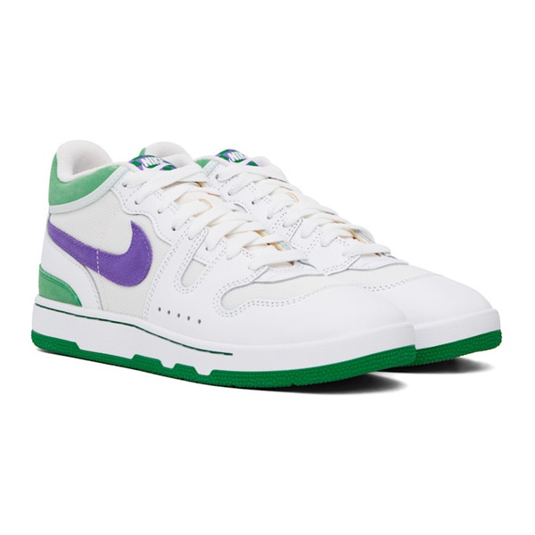 나이키 Nike White & Green Attack Sneakers 242011M236002