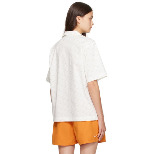 나이키 Nike White Pattern Shirt 232011F109000