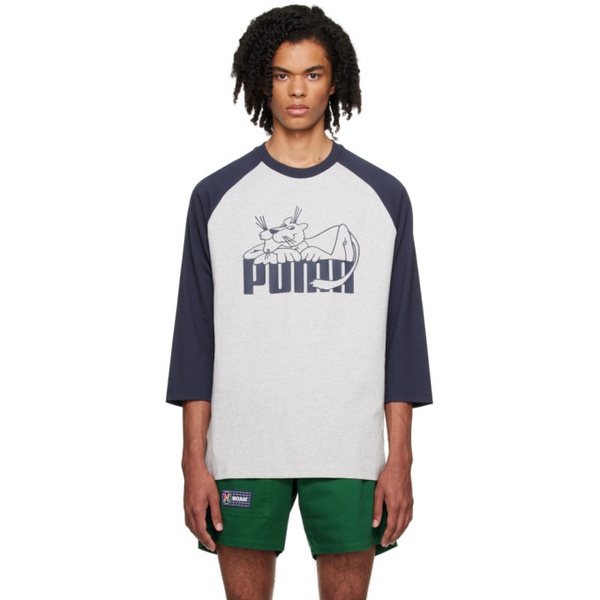  노아 Noah Gray & Blue Puma 에디트 Edition Long Sleeve T-Shirt 231876M213035
