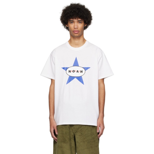  노아 Noah White Star T-Shirt 241876M213021