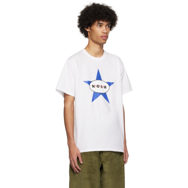  노아 Noah White Star T-Shirt 241876M213021