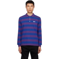 노아 Noah Purple & Blue Striped Long Sleeve Polo 232876M212002
