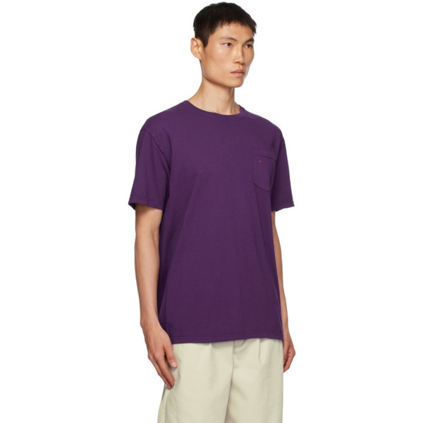  노아 Noah Purple Pocket T-Shirt 232876M213024