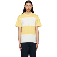 노아 Noah Yellow & White Stripe T-Shirt 231876M213000