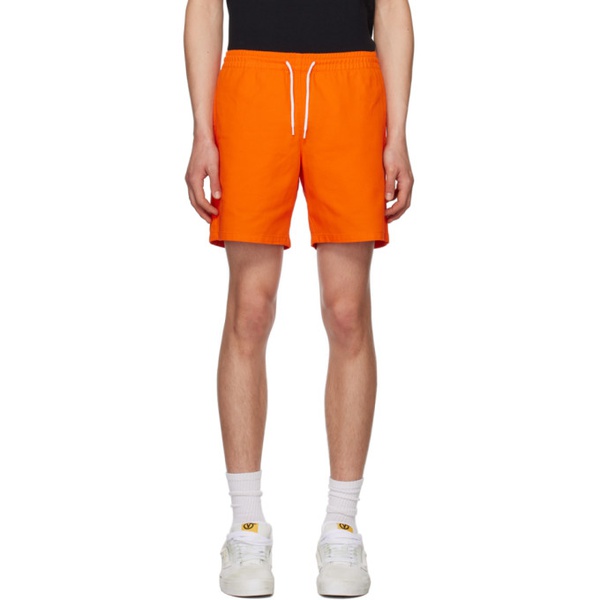  노아 Noah Orange Elasticized Shorts 231876M193002