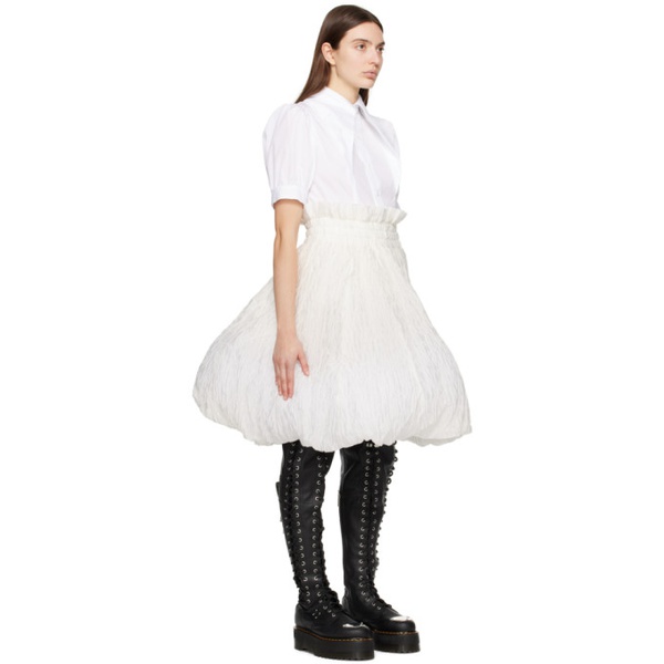  느와 케이 니노미야 Noir Kei Ninomiya 오프화이트 Off-White Bubble Hem Midi Skirt 241672F092002