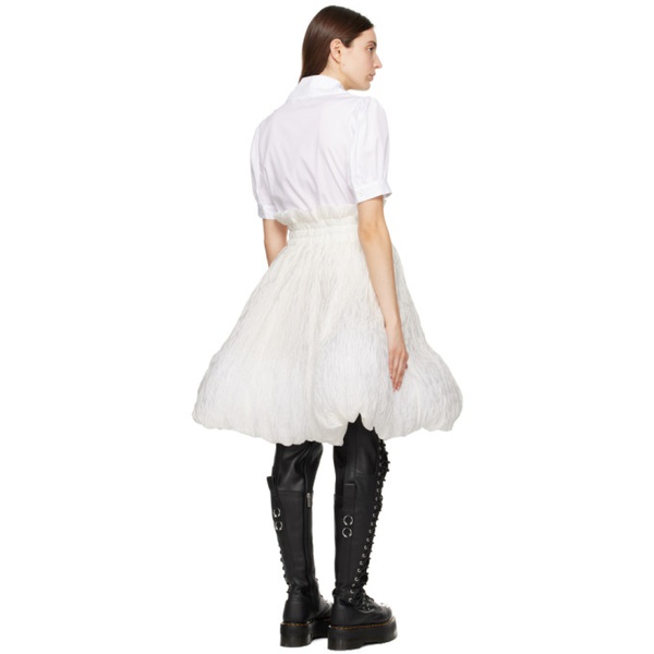  느와 케이 니노미야 Noir Kei Ninomiya 오프화이트 Off-White Bubble Hem Midi Skirt 241672F092002