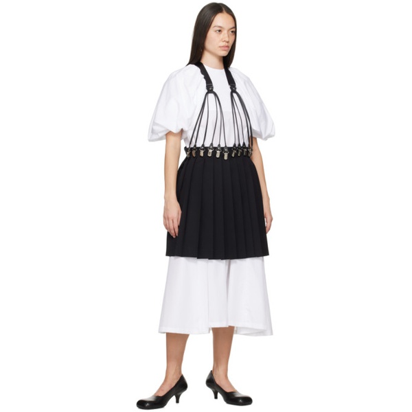  느와 케이 니노미야 Noir Kei Ninomiya White Puff Sleeve Midi Dress 241672F054004
