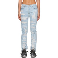 NotSoNormal Blue Destroyed Jeans 222438F069002