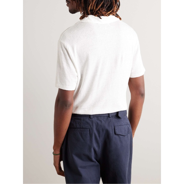 OFFICINE GEENEERALE Simon Garment-Dyed Linen-Blend Polo Shirt 1647597327860156