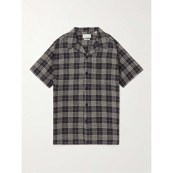  OLIVER SPENCER Havana Camp-Collar Checked Linen Shirt 1647597292476692