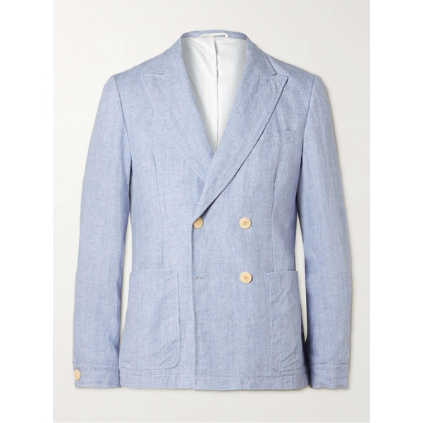  OLIVER SPENCER Double-Breasted Linen Suit Jacket 1647597307683189