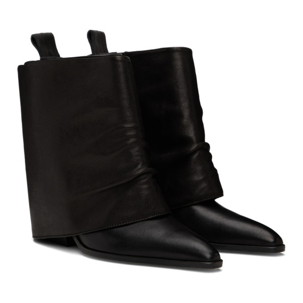  OPEN YY Black Detachable Warmer Western Boots 232731F113003