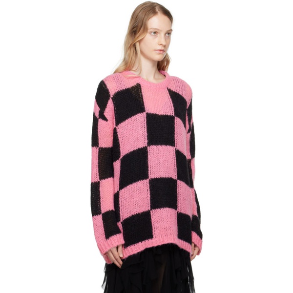  OPEN YY SSENSE Exclusive Pink Checker Board Sweater 232731F096007