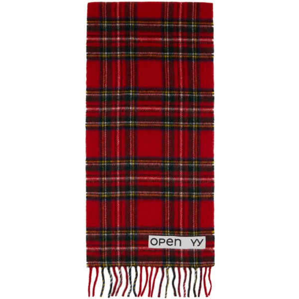  OPEN YY Red Check Scarf 232731F028000