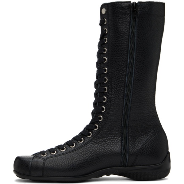  OPEN YY Black Lace Up Training Boots 241731F114001