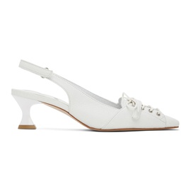 OPEN YY White Lace-Up Pointy Heels 241731F122000