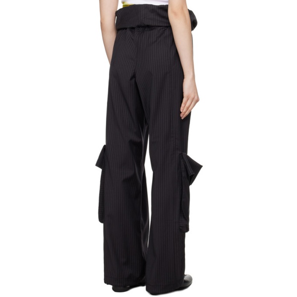  OPEN YY Black Rolled Waist Trousers 241731F087001