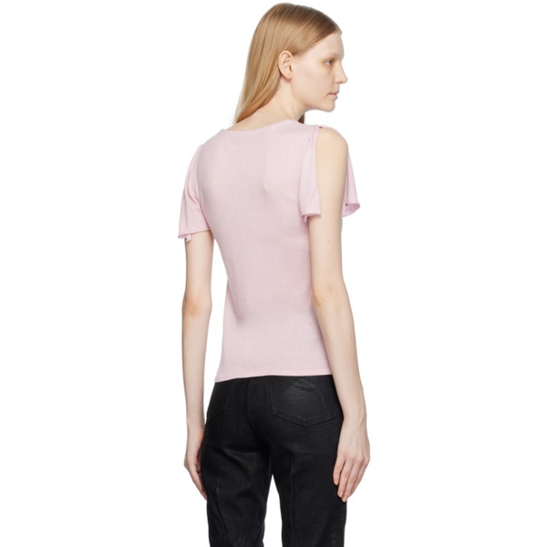  OPEN YY Pink Jacquard T-Shirt 232731F110014