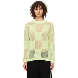 OPEN YY Green Check Sweater 231731F096015