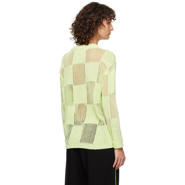  OPEN YY Green Check Sweater 231731F096015