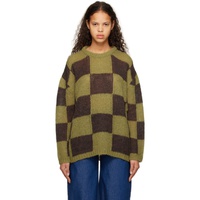 OPEN YY Green Check Sweater 231731F096006