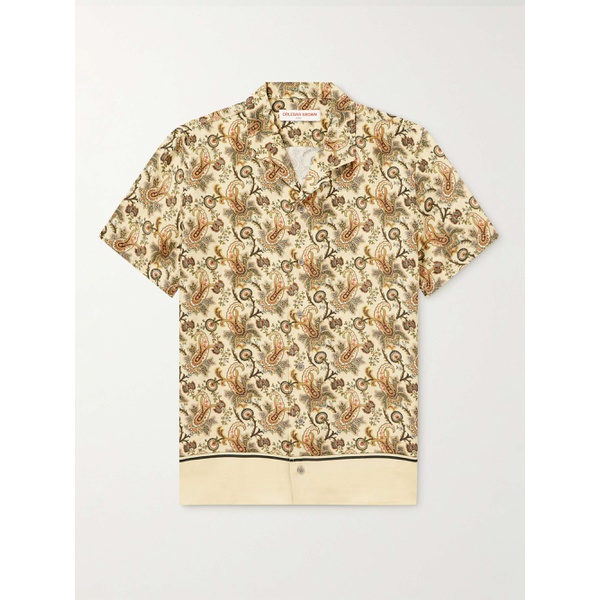  ORLEBAR BROWN Hibbert Camp-Collar Paisley-Print Linen-Blend Shirt 1647597307746432