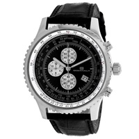 Oceanaut MEN'S Actuator Chronograph Leather Black Dial Watch OC0311